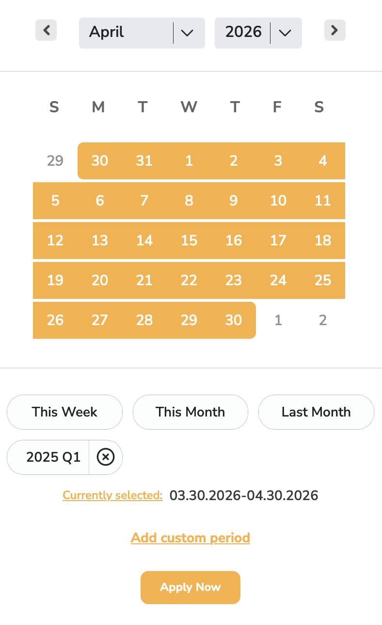 Reporting Date Picker