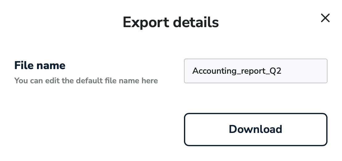 Reporting Export